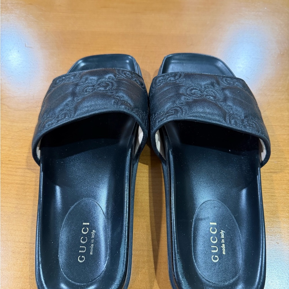 Gucci Black Slide Sandals - Picture 3 of 4